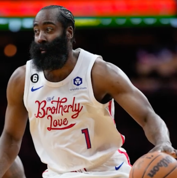 James Harden played with the Philadelphia 76ers during the 2022-2023 regular season.