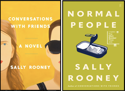 The covers of Normal People and Conversations with Friends suggest a cool detachment, their minimalist designs betraying the emotional intricacies within—works that wear their intellectualism as lightly as their heartache. (Credit: Alex Katz, Jon Gray)