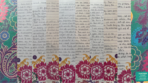 The covers and pages of my childhood journal, spanning years of practice to improve my craft.